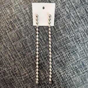 NWT Free People Silver Beaded Drop Earrings